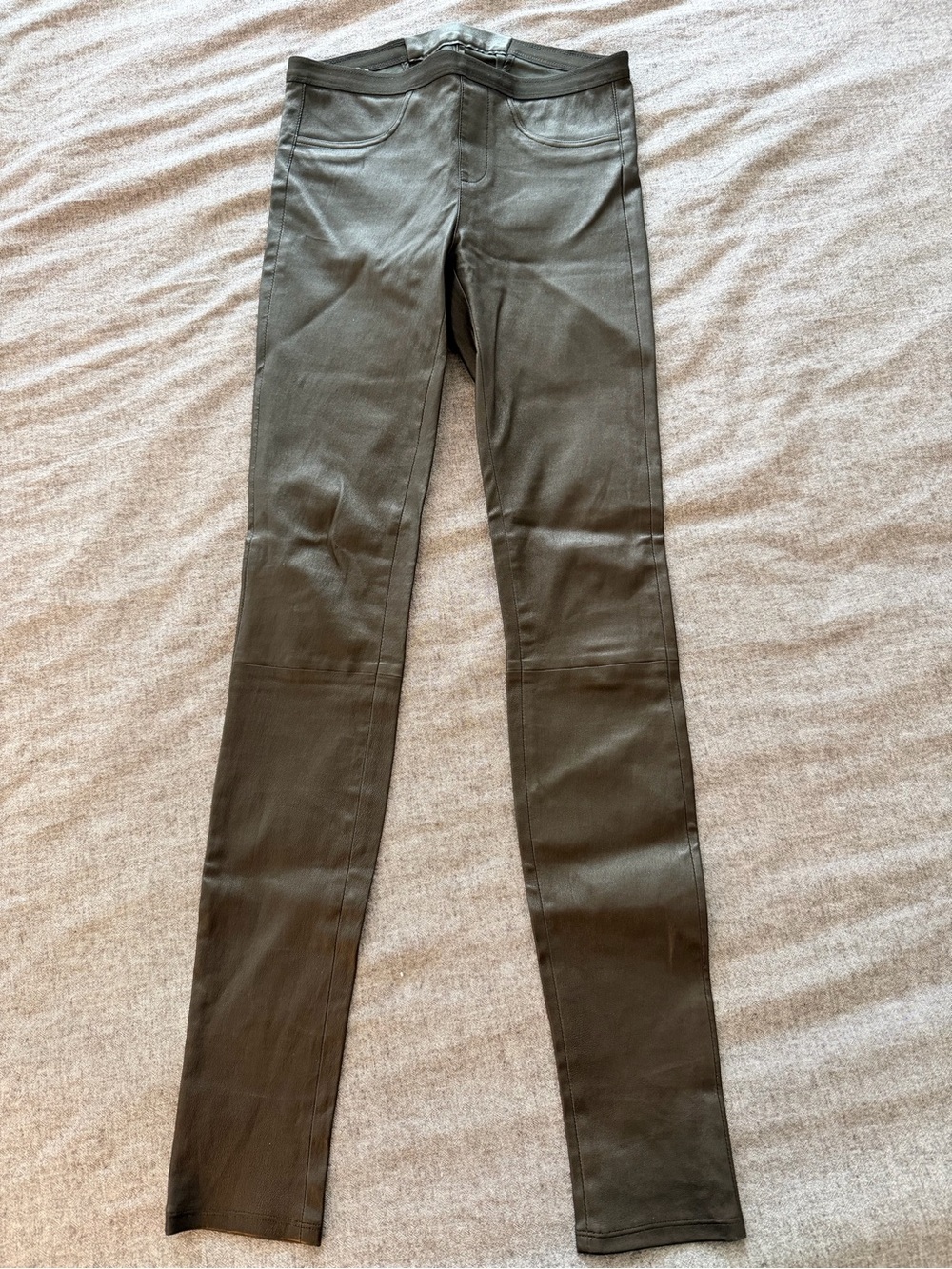 bcbg maxazria 100% lamb learher black leggings XS